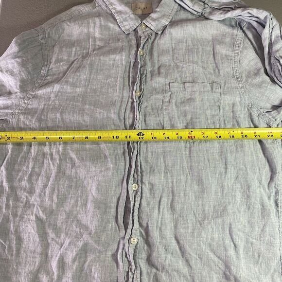 JACHS 100% Linen Shirt Button Front Long Sleeve Blouse Womens XL Light Blue - Picture 6 of 9